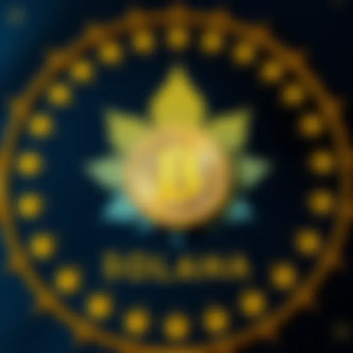 $GODL Token on Solana Background A visual representation of the $GODL token with a Solana logo in the background, highlighting the concept of digital gold.