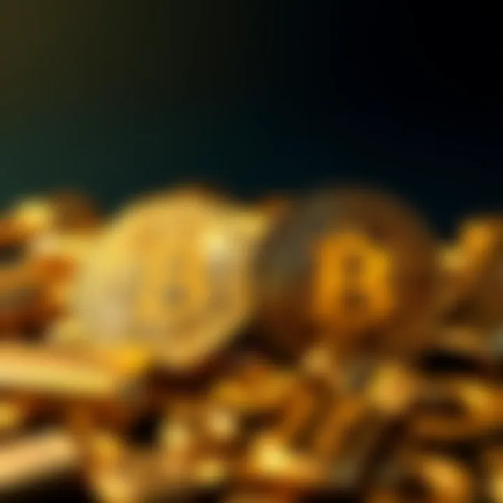 A visual comparison of gold bars and a Bitcoin symbol, highlighting the debate over their value as stores of value