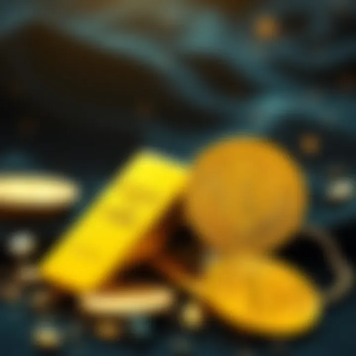 A visual comparison between gold bars and Bitcoin symbols, illustrating the contrast in wealth preservation during conflicts.