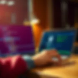 A person using GitHub on a laptop to work on Google Apps Scripts projects