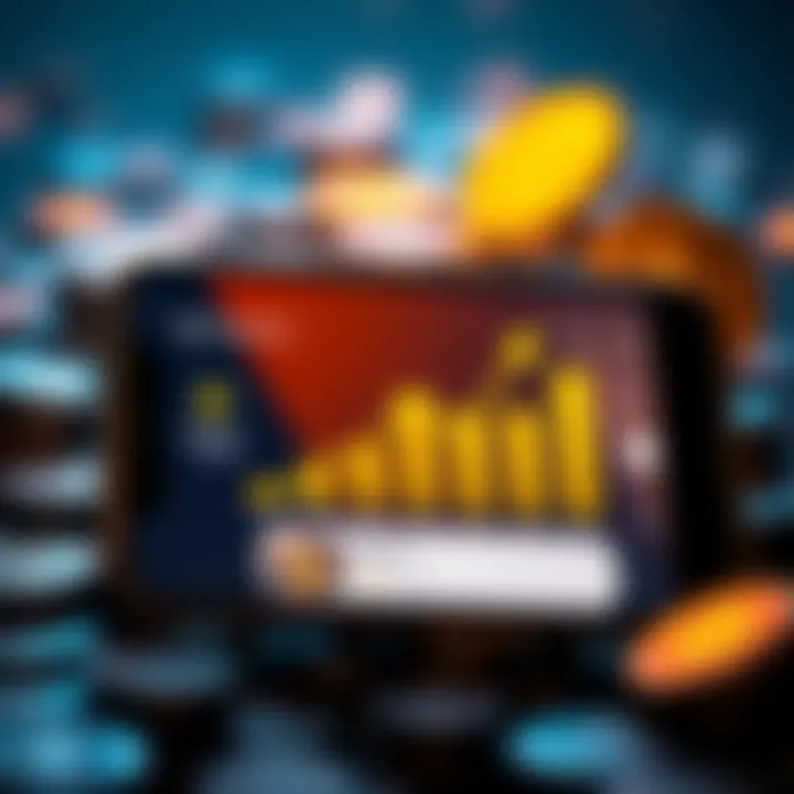 A smartphone displaying the Binance app with an upward trend chart and currency symbols, representing increasing funds.