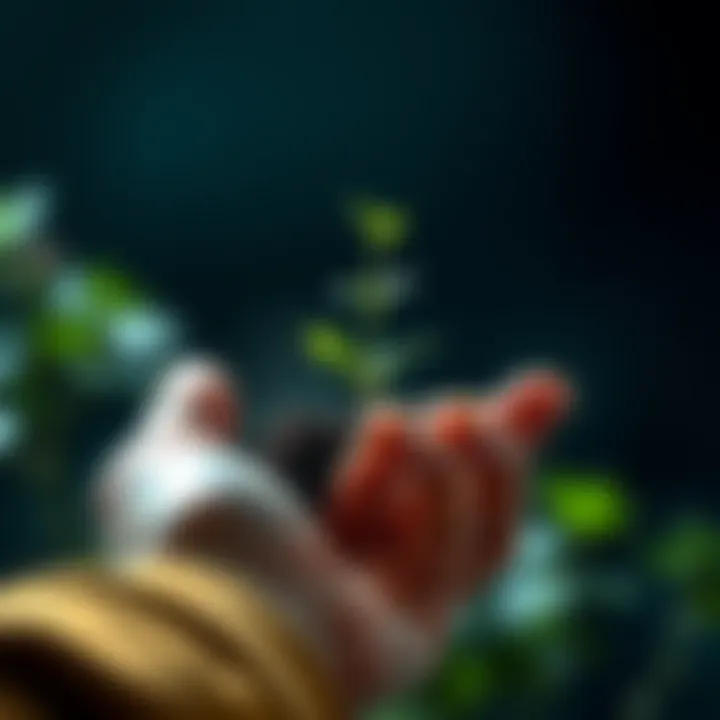 A close-up of a hand holding a small plant, symbolizing new growth in small investments within the market.