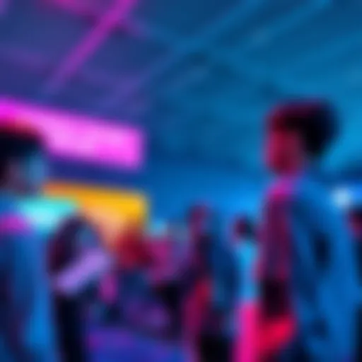 People learning about blockchain and DeFi at an educational event in Korea