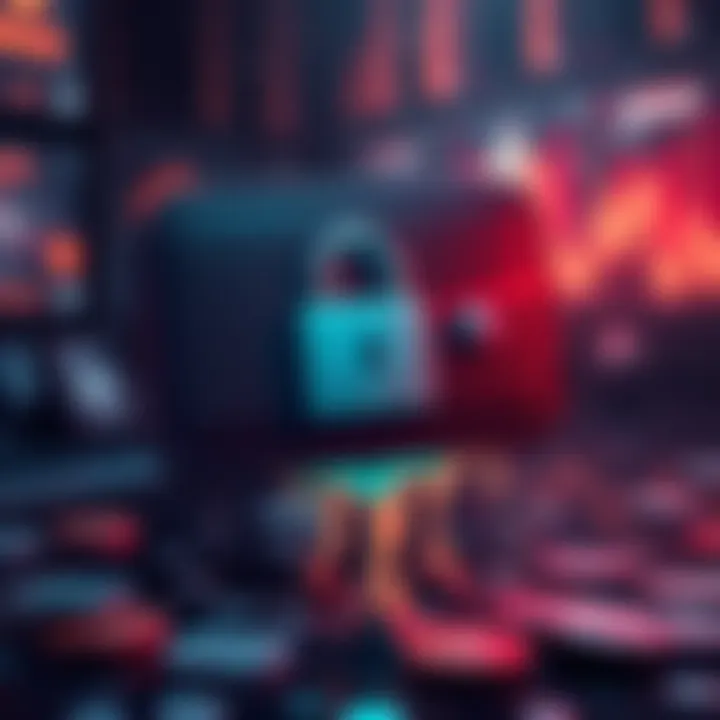 Illustration showing a digital wallet icon with a lock, being drained of coins, symbolizing hacking issues.
