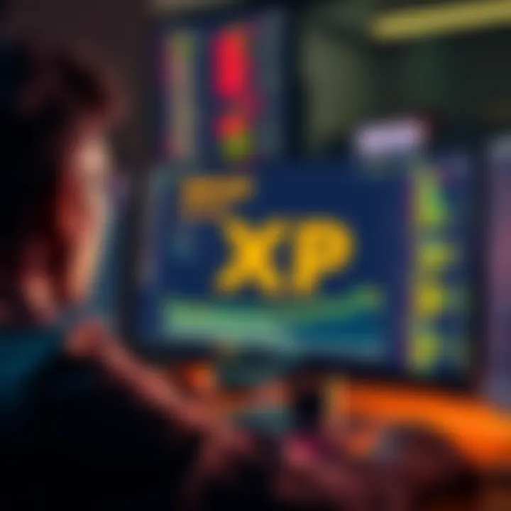 A shocked person looking at their computer screen showing a hacked Uphold account with disappearing XRP funds