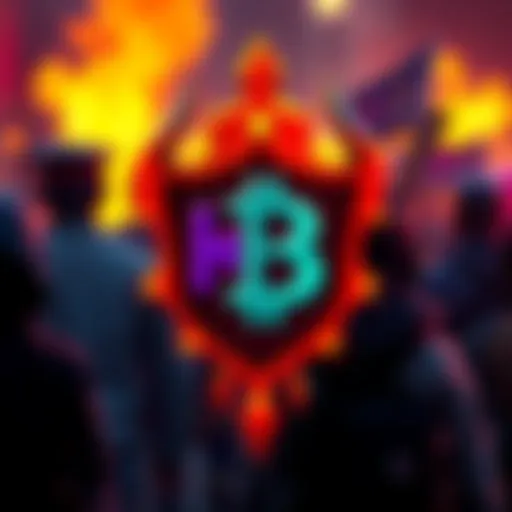 A vibrant logo representing the HBARbarians Movement, featuring bold colors and blockchain symbols.