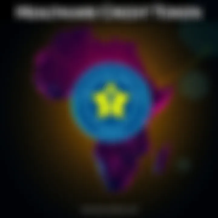 A graphic representation of the Healthcare Credit Token symbolizing improved healthcare access across Africa, with a map of the continent in the background.