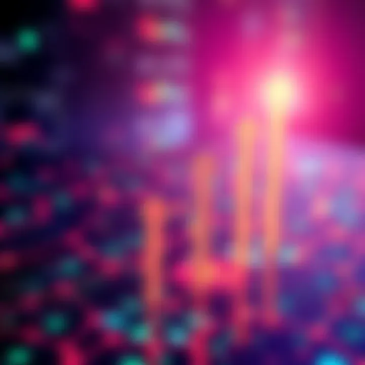 A visual representation of Hedera's blockchain technology with upward arrows symbolizing growth and progress.