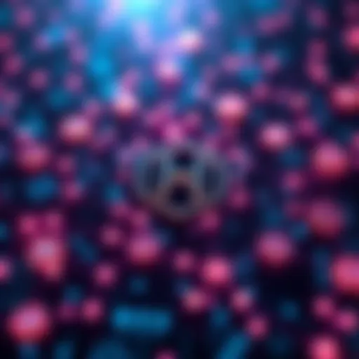 A visual representation of Hedera's blockchain technology with connected nodes and digital symbols, illustrating its unique offerings and advantages.