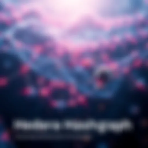 A visual representation of the Hedera Hashgraph network showcasing its unique features of security, scalability, and decentralization.