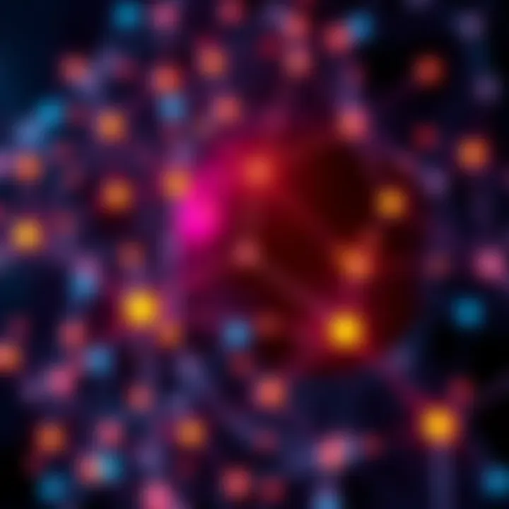 Graphic showing Hedera's Consensus Service facilitating communication among nodes in Neuron World's network