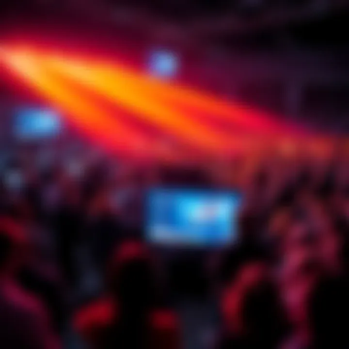 A large crowd of viewers watching HederaCon Morning Sessions online, with a digital screen displaying session topics.