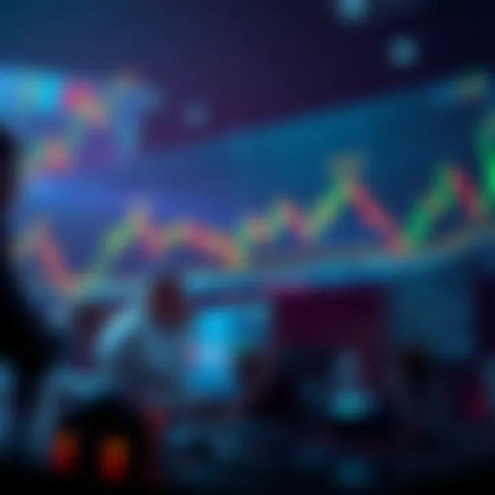 Graphic showing hedge fund managers analyzing cryptocurrency charts with downward trends, representing market manipulation concerns.