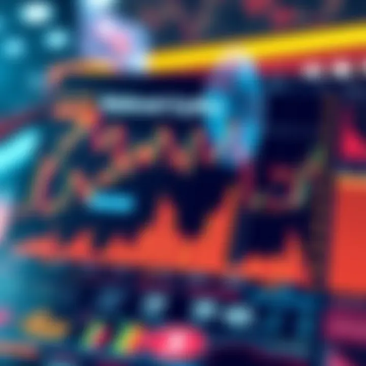 A graphic showing charts and data metrics related to decentralized exchanges, highlighting volume and trading activity.