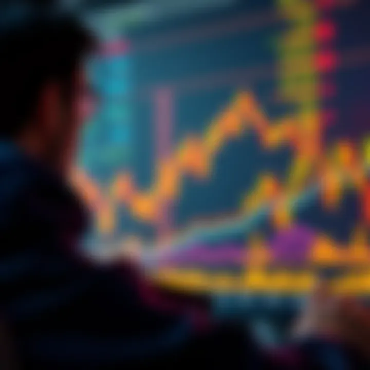 A person looking at cryptocurrency charts and considering a decision to wait before buying at $40,000
