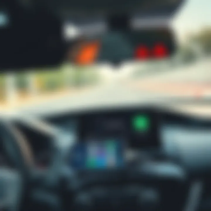 A close-up view of a Honda CRV dashboard showcasing a slow-loading Apple Carplay screen with a phone connected, highlighting frustration during use.