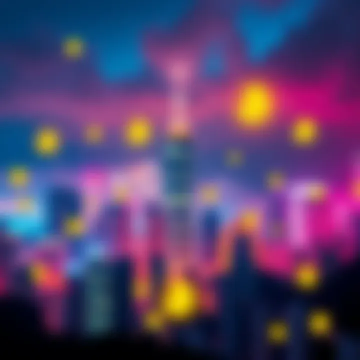 Hong Kong skyline with Bitcoin symbols, representing the new 0% capital gains tax on cryptocurrency.