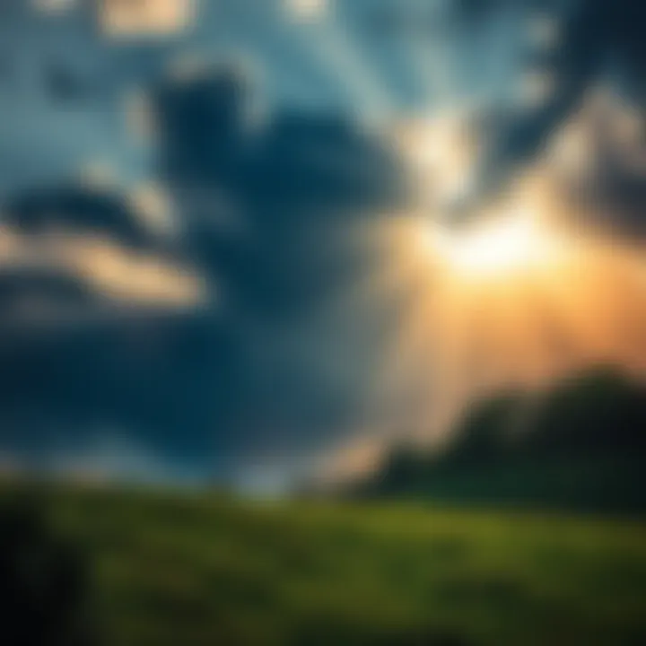 A landscape symbolizing hope with sunlight breaking through