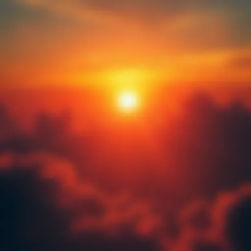 A bright sunrise symbolizing new beginnings and optimism after a long period of struggles, with soft clouds and warm colors in the sky.