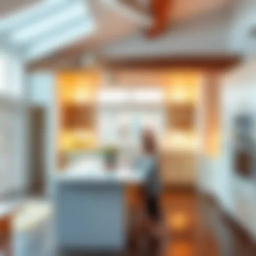 Bright and modern kitchen of House 1 with Adam and Jolene, featuring stylish decor and plenty of natural light.