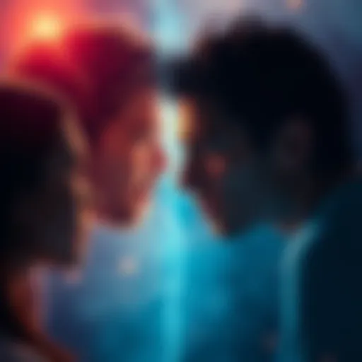 A striking visual representing a range of human feelings like joy, sadness, and contemplation, capturing the essence of human thoughts and connections.