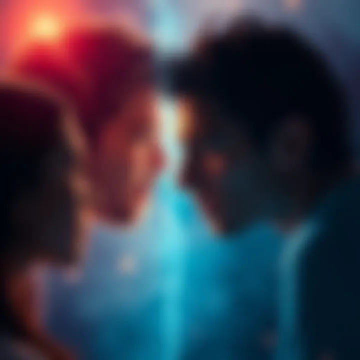 A striking visual representing a range of human feelings like joy, sadness, and contemplation, capturing the essence of human thoughts and connections.