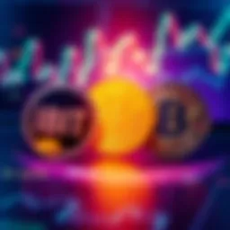 A side-by-side comparison of IBIT and Bitcoin symbols with a financial backdrop, illustrating their differences in cryptocurrency investments.