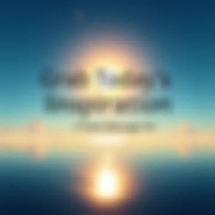 A bright sunrise over a calm landscape symbolizing hope and motivation