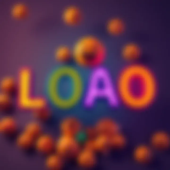 A colorful visual representation of the slang terms LOL and LMAO with laughing emojis