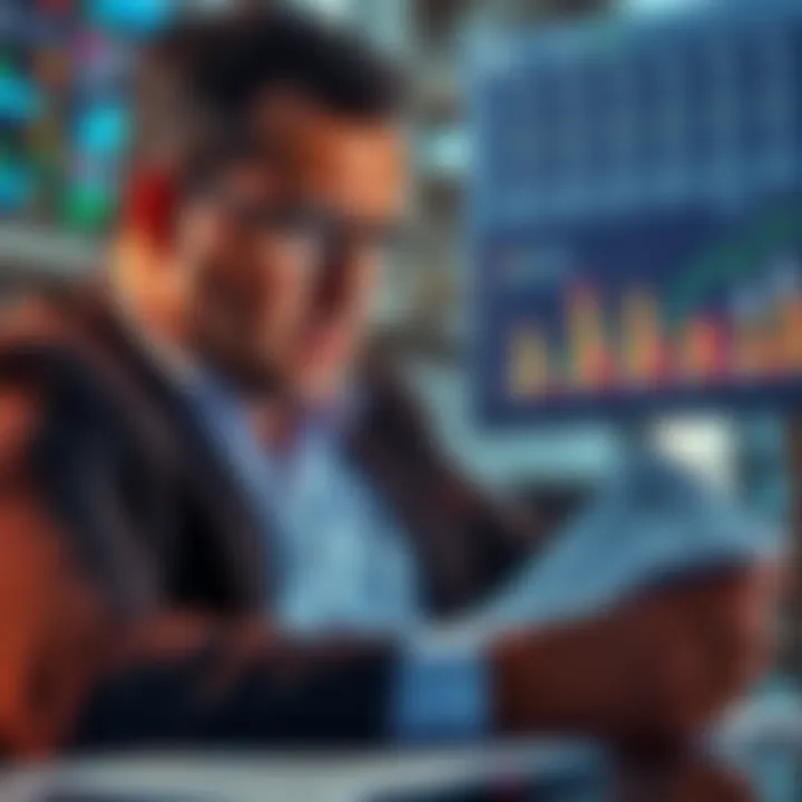 A worried investor looking at financial charts and tax documents