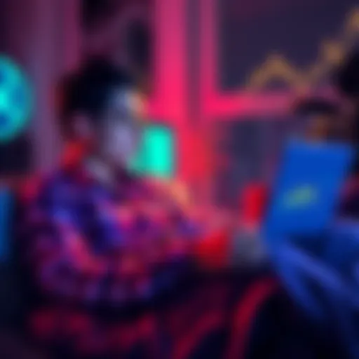 A person relaxing while reviewing their XRP investments on a laptop, illustrating stress-free investing