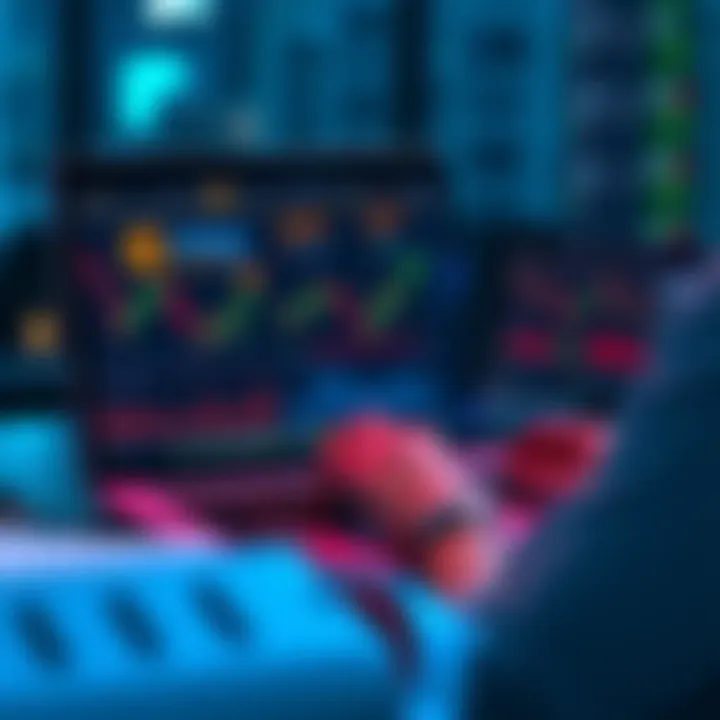 A person analyzing cryptocurrency charts on a laptop, highlighting market dips while considering investment opportunities.