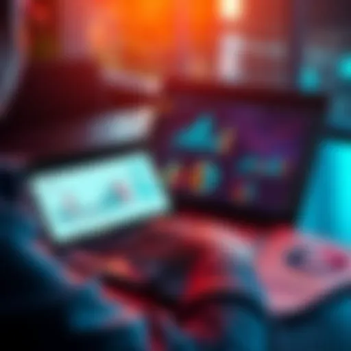 A person analyzing charts and graphs related to Ethereum, Solana, and Uniswap investment options with a laptop and financial documents