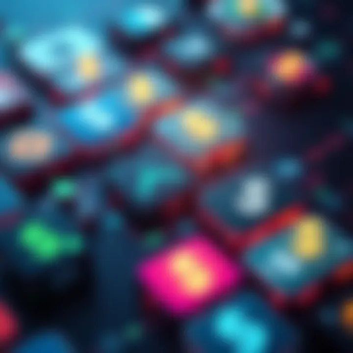 A graphic showing app icons with dollar signs, representing investment potential and financial growth.