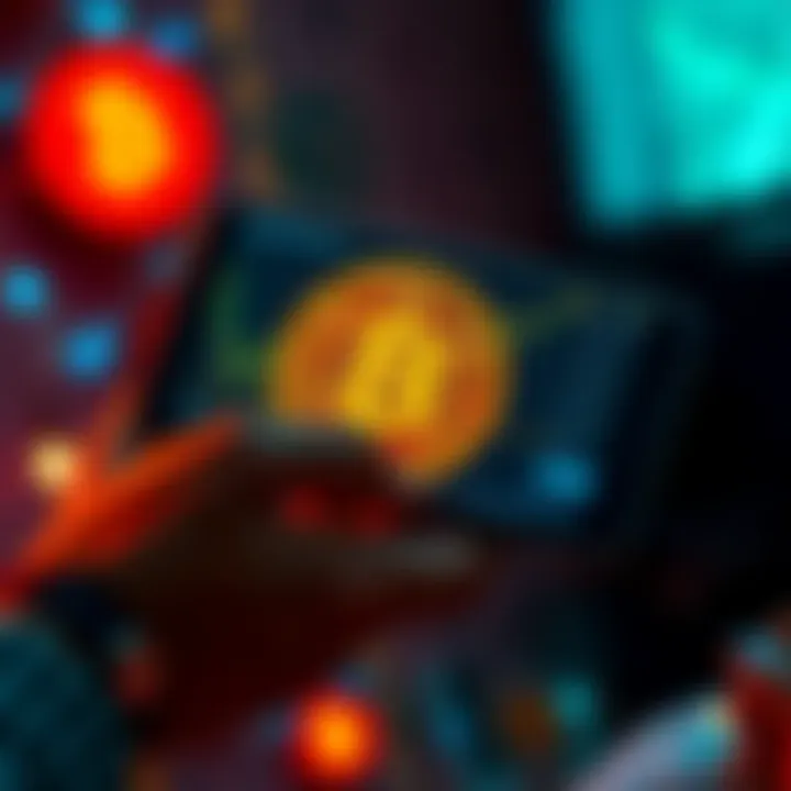 Investing in Bitcoin A person holding a phone displaying a Bitcoin chart while counting cash, symbolizing investment in cryptocurrency.