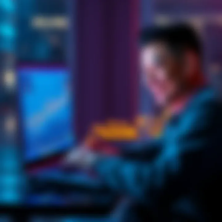 A person smiling while reviewing Solana cryptocurrency on a laptop screen with a graph showing upward trend.