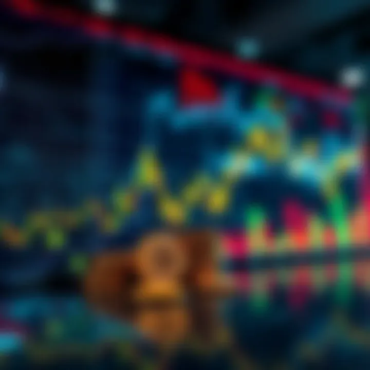 A chart showing a decline in cryptocurrency values alongside a rise in stock prices, symbolizing the shift in investment focus.