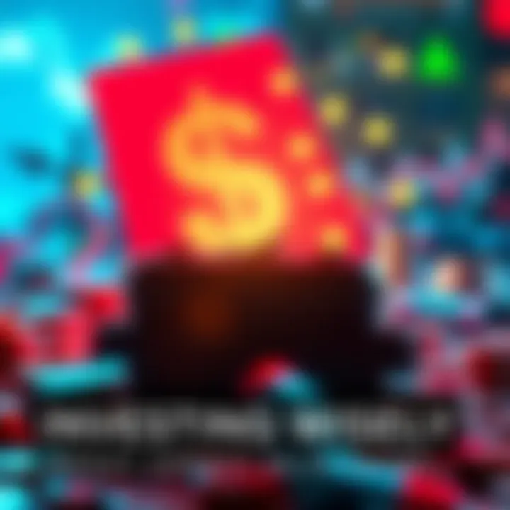 Visual representation of investment decision-making with symbols of currency and growth