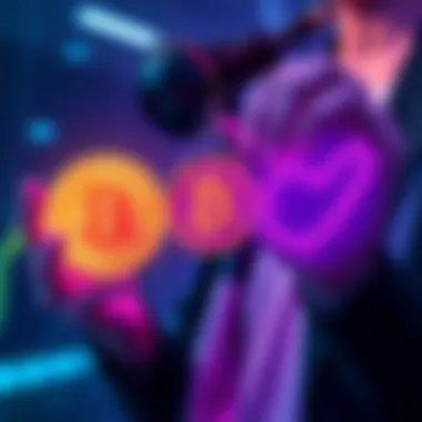 A person weighing options between Bitcoin, Solana, and Chainlink for investment