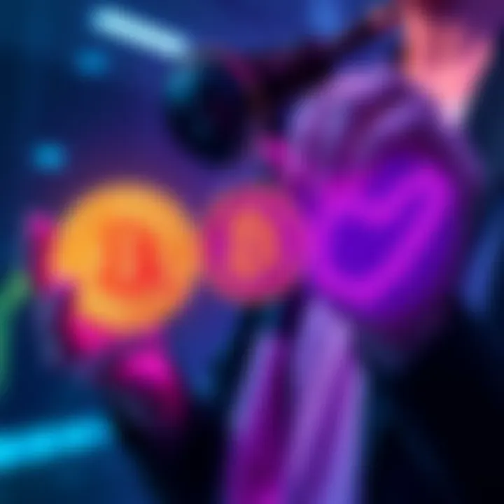 A person weighing options between Bitcoin, Solana, and Chainlink for investment