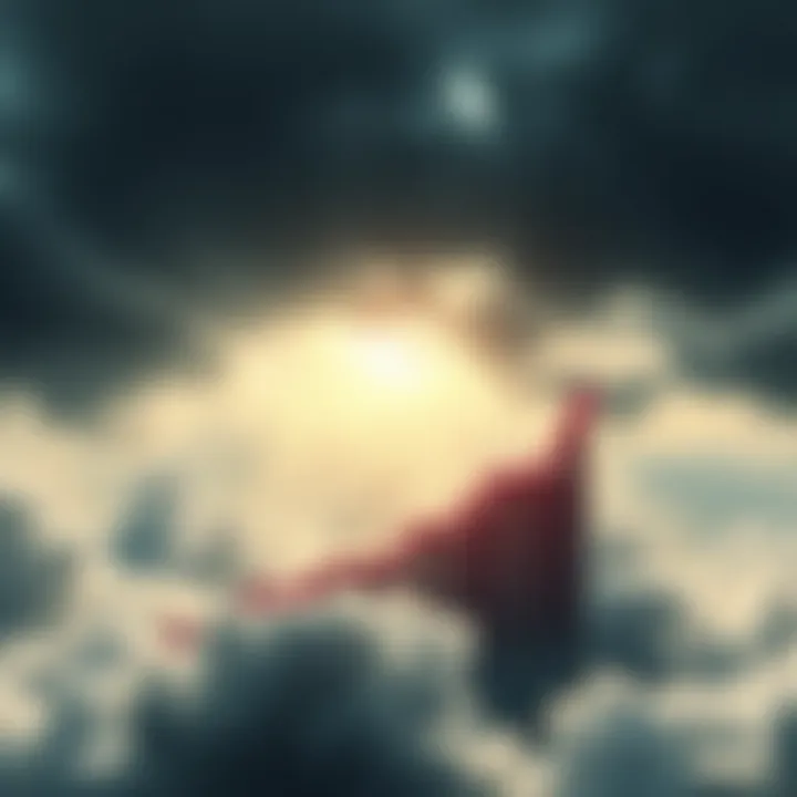 A visual metaphor for economic uncertainty, featuring a graph declining amidst stormy clouds, symbolizing the potential for a Global Depression and its impact on investments.