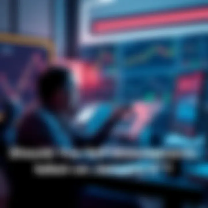 Investment Decision Concept A person sitting at a desk looking at financial charts and reports, pondering whether to sell investments made on January 6th.