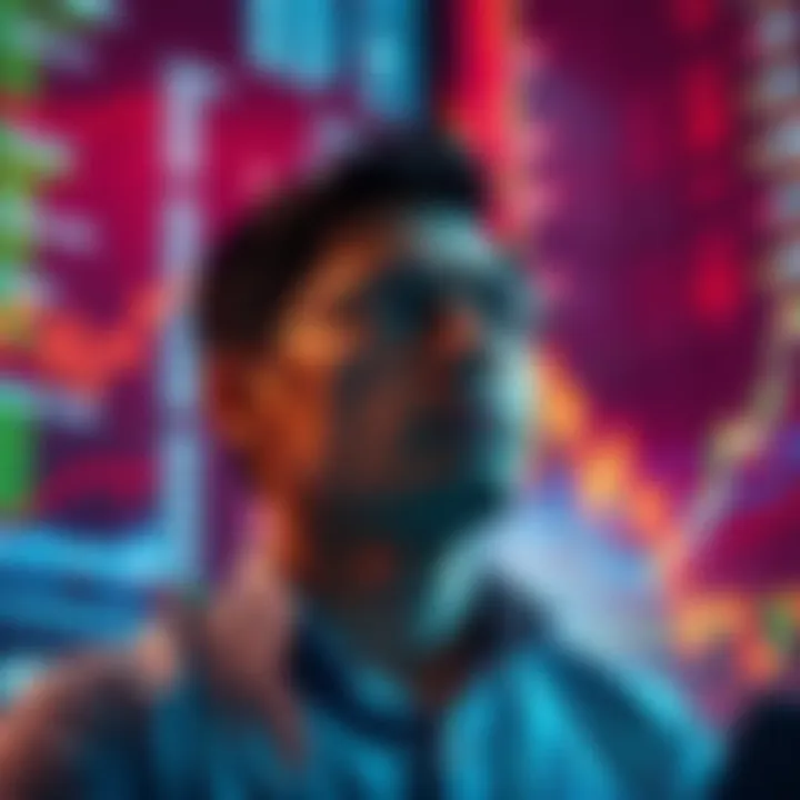 A person looking at stock charts with a mix of hope and concern on their face