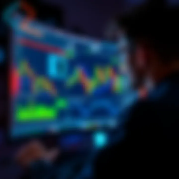 A person observing cryptocurrency market charts on a computer screen, reflecting on investment strategies and market trends.
