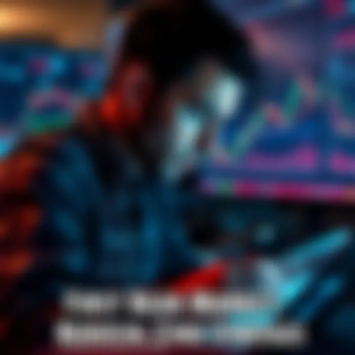 An investor looking at financial charts and graphs, showing concern during a bear market.