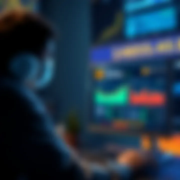 Investor worried about BankSocial Coin A concerned investor looking at their computer screen displaying BankSocial Coin's low liquidity stats and stagnant forum activity.