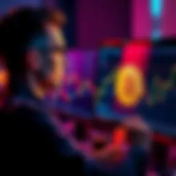 A thoughtful investor looking at a computer screen displaying Bitcoin charts, showing market volatility and price fluctuations