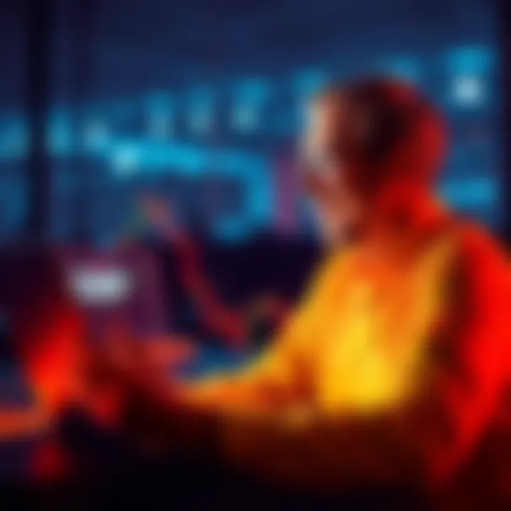 Investor Buys XRP Investor smiling while looking at cryptocurrency market on a laptop, showing 1000 XRP purchase.