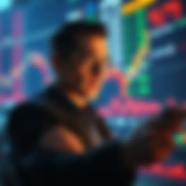 A worried investor observing stock charts, showing caution in the market environment.