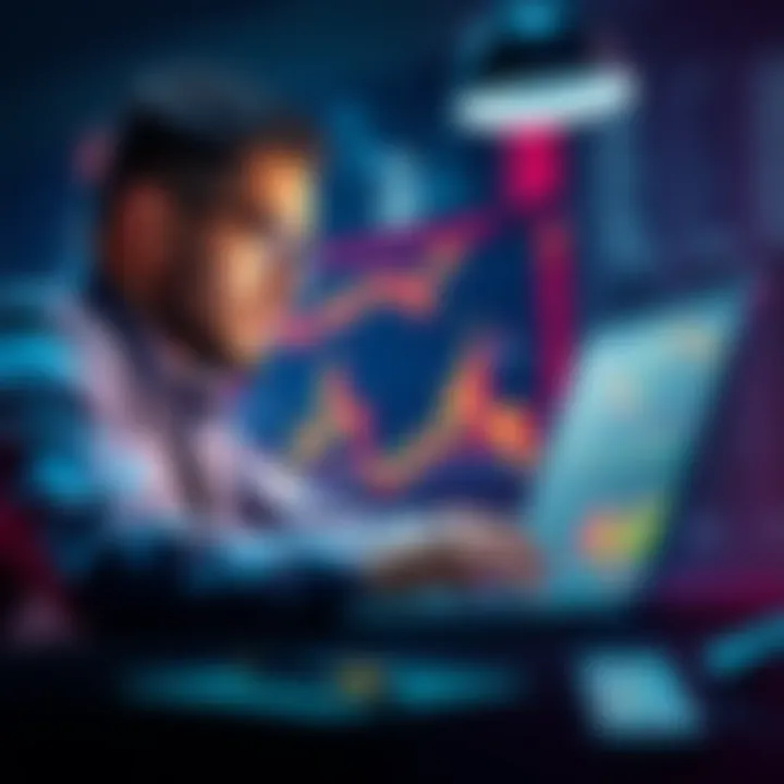 A focused investor studies charts and graphs on a laptop, looking at the cryptocurrency market to decide when to buy $ZEC below $300.